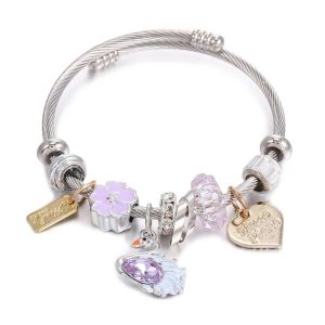 Pulseira Charmes Aço Inoxidável Plásticos Silver 88111, 18cm