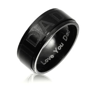 Anel Masculino de Aço Inoxidável 12329 Preto, Tamanho Variáveis