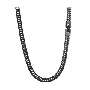 Colar Masculino de Aço Inoxidável Medalha 59287 Preto, 60mm