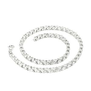 Colar Masculino de Aço Inoxidável Medalha 59272 Silver, 60mm