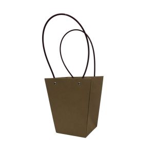 Cesto Decorativo em Papel com Alça, Castanho
