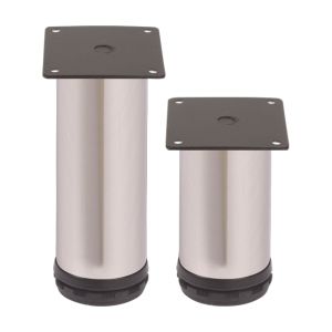Pé de Móvel Inox Redondo Ajustável, 120x50mm