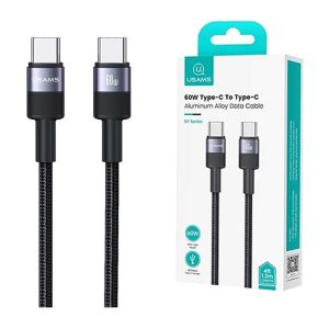 Cabo de Carregamento Type-C Type-C USAMS SJ 729 Fast Charging 1.2 m, Preto