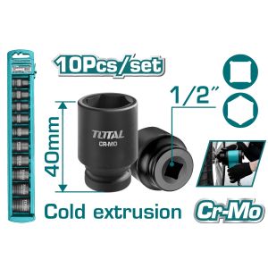 Jogo de Chaves de Caixa Impacto 1/2" 10-24mm, 10 pcs