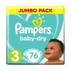 Fraldas Pampers Baby Dry 3, 76 un