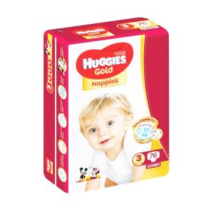 Fraldas Huggies Gold Nappies Tamanho 3, 76 un